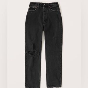 Abercrombie & Fitch Black The Dad High Rise Curve Love Jeans size 26/2R